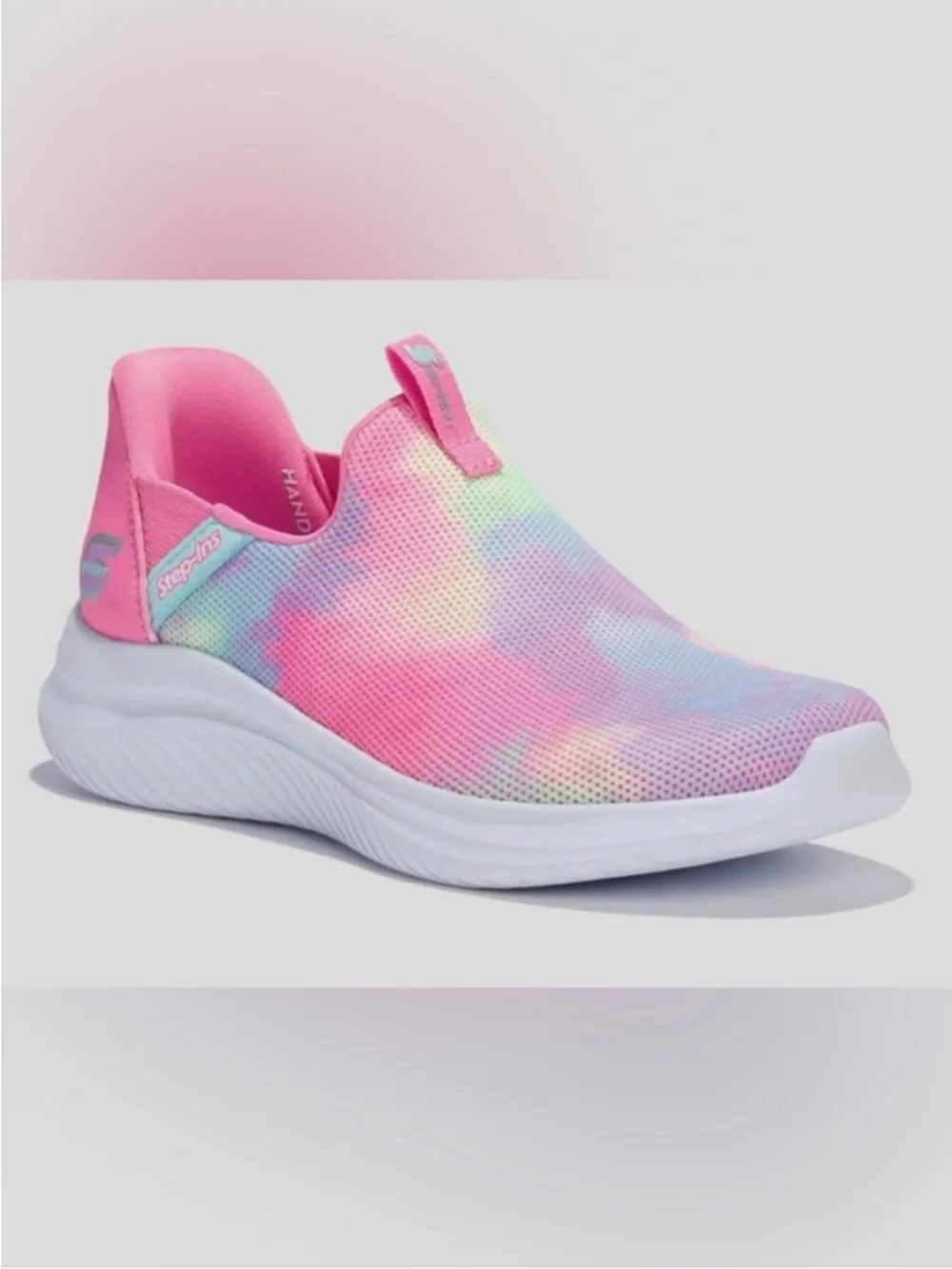 Skechers Kids Slip-On Sneakers in Pink Multi Rainbow - Picture 8 of 12